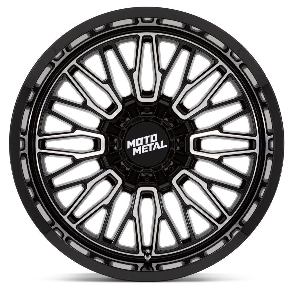 (Clearance - No Returns) 20x10 Moto Metal MO809 Gloss Black Machined 8x6.5/165 -18mm - Flex Offroad