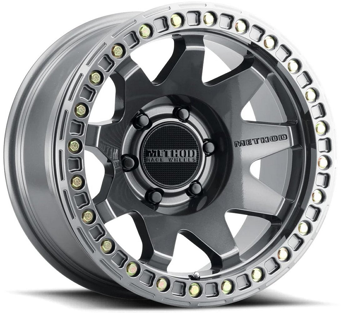 17x9 Method Race MR108 Beadlock Gloss Titanium 6x5.5/139.7 -44mm - Flex Offroad
