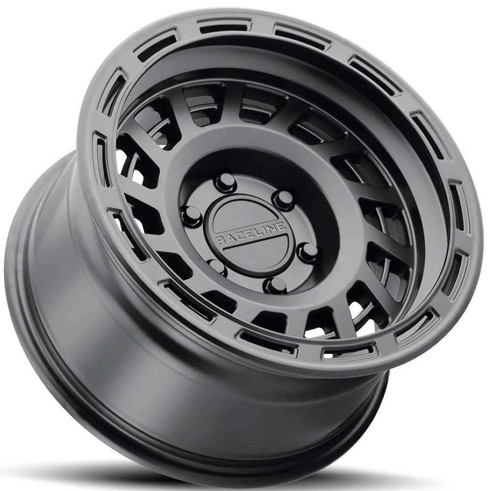 17x8.5 Raceline 957B Halo Satin Black 6x120 0mm - Flex Offroad