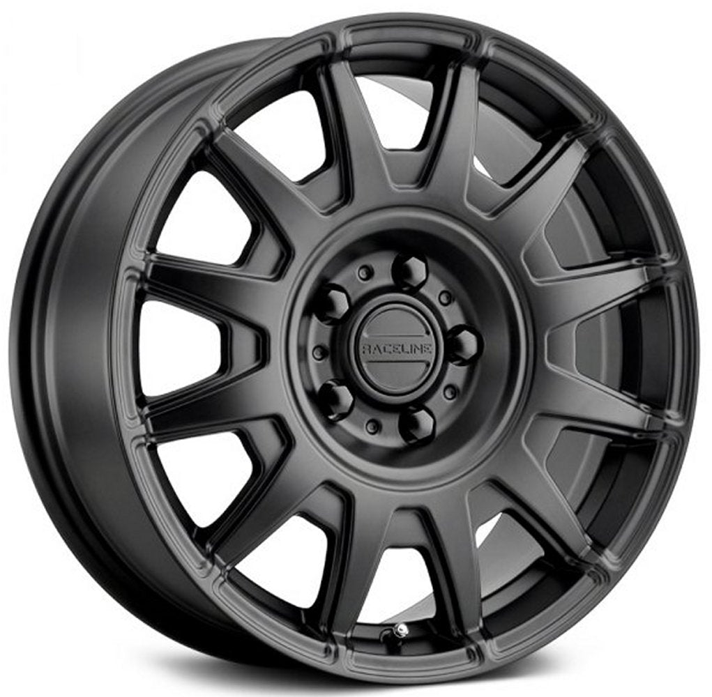 18x8 Raceline 401B Aero Satin Black 5x100 40mm - Flex Offroad