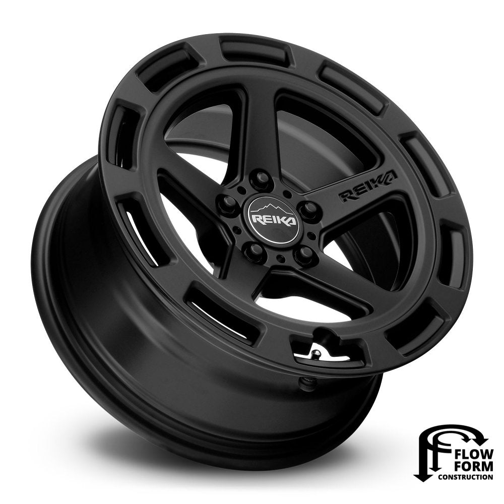 (Clearance - No Returns) 17x8 Reika R20 Teton Satin Black 5x4.5/114.3 20mm - Flex Offroad