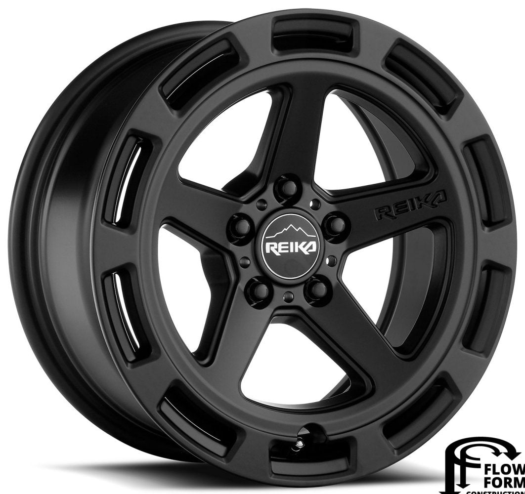 (Clearance - No Returns) 15x7 Reika R20 Teton Satin Black 5x100 15mm - Flex Offroad