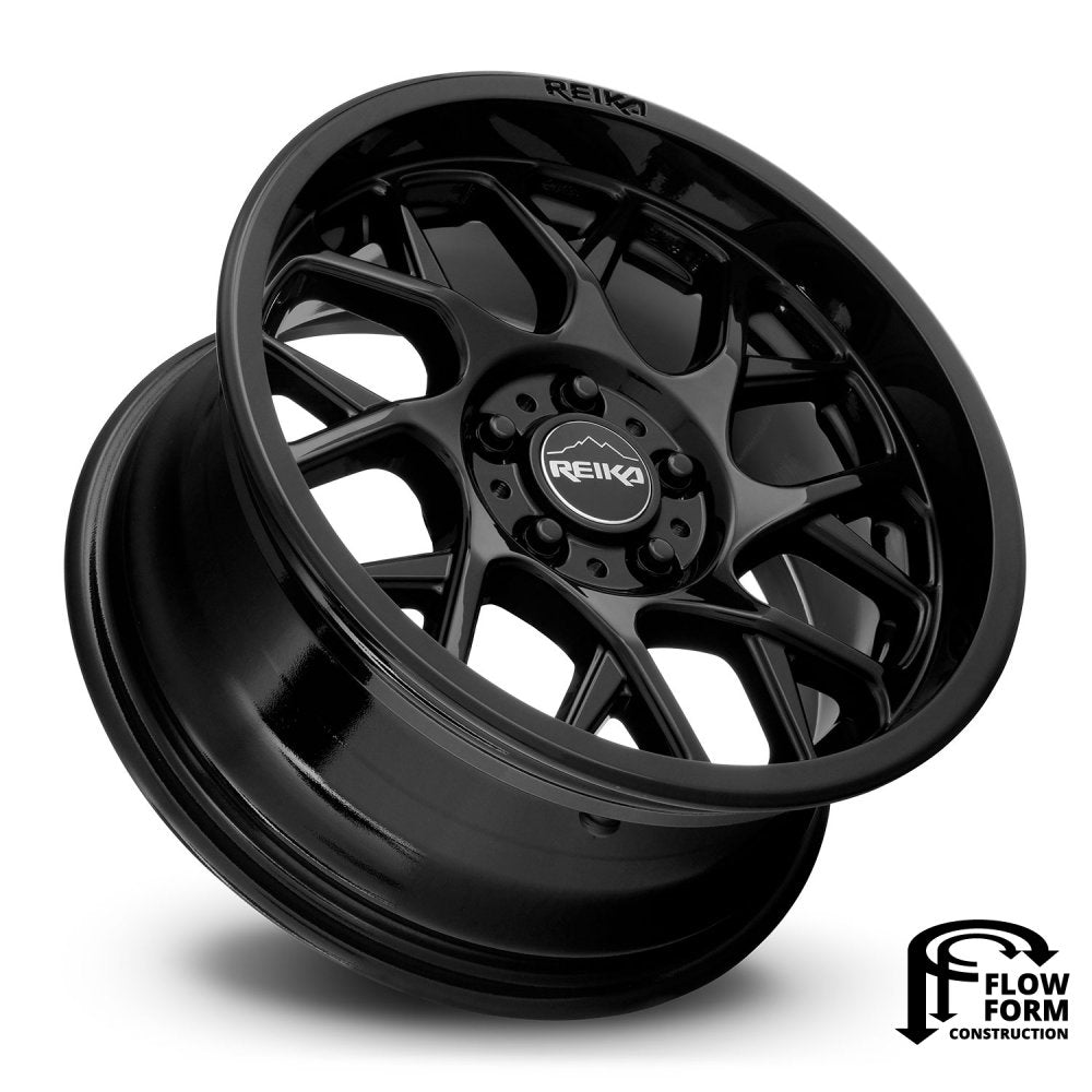 (Clearance - No Returns) 15x7 Reika R25 Detour Gloss Black 5x100 15mm - Flex Offroad