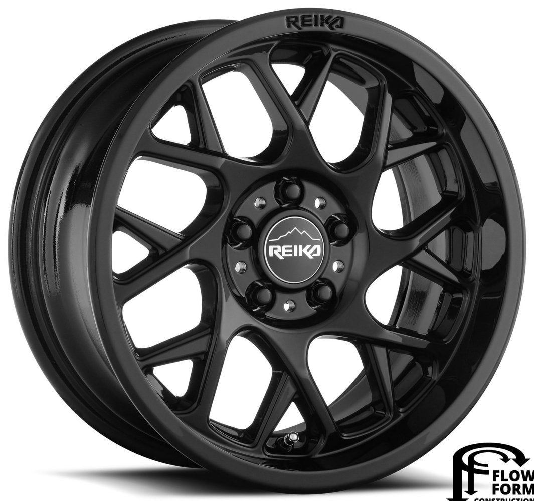 (Clearance - No Returns) 17x7 Reika R25 Detour Gloss Black 5x100 15mm - Flex Offroad