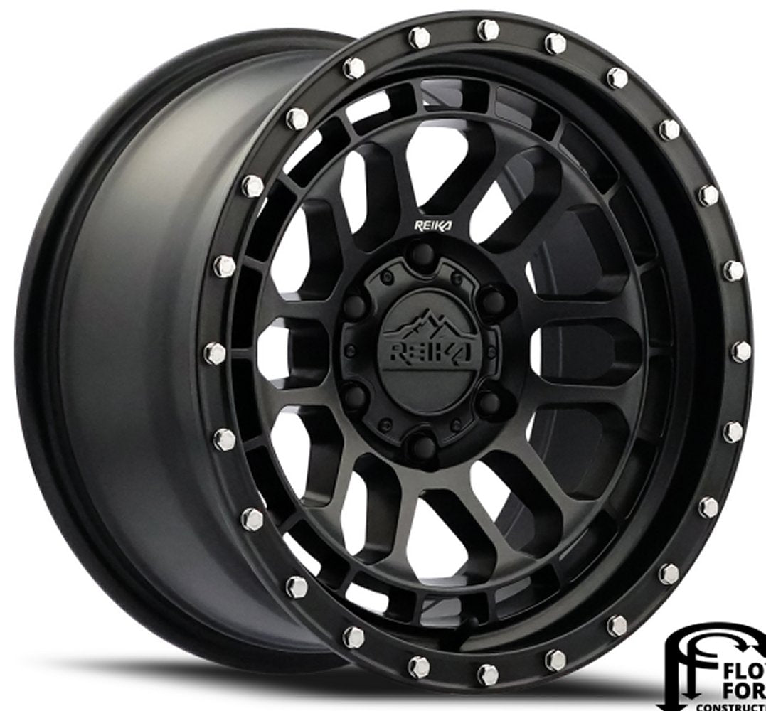 17x8.5 Reika R35 Rambler Satin Black (Flow Formed) 6x135 0mm - Flex Offroad