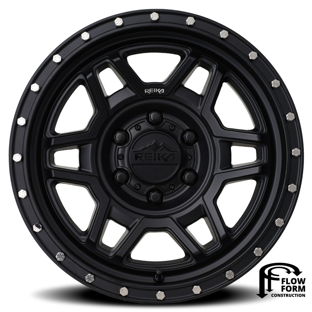 17x8.5 Reika R40 Trooper Satin Black (Flow Formed) 6x5.5/139.7 0mm - Flex Offroad