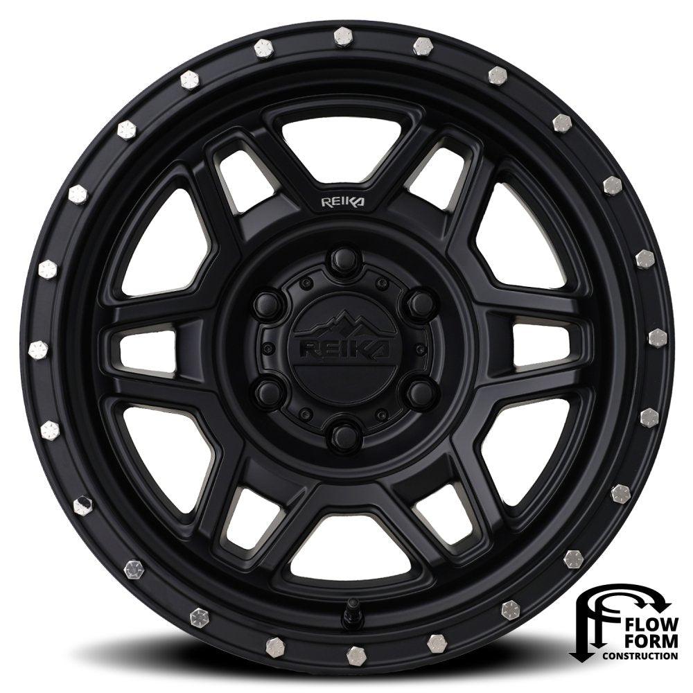 17x9 Reika R40 Trooper Satin Black (Flow Formed) 5x5/127 -12mm - Flex Offroad