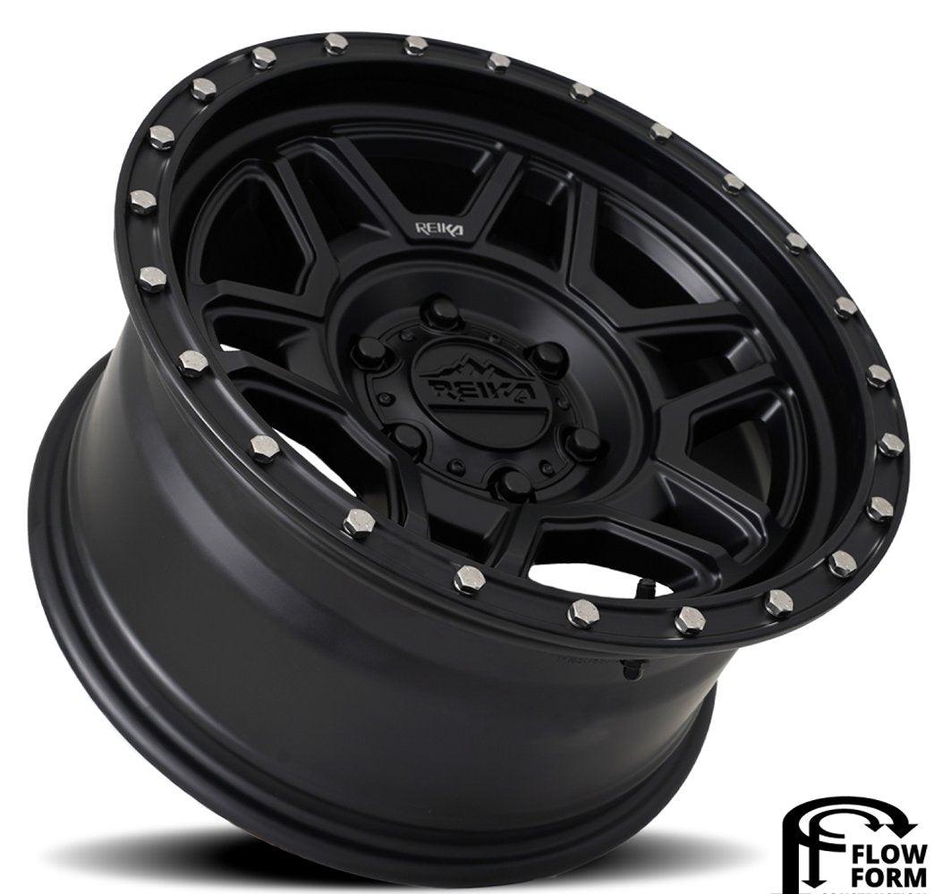 17x9 Reika R40 Trooper Satin Black (Flow Formed) 5x5/127 -12mm - Flex Offroad