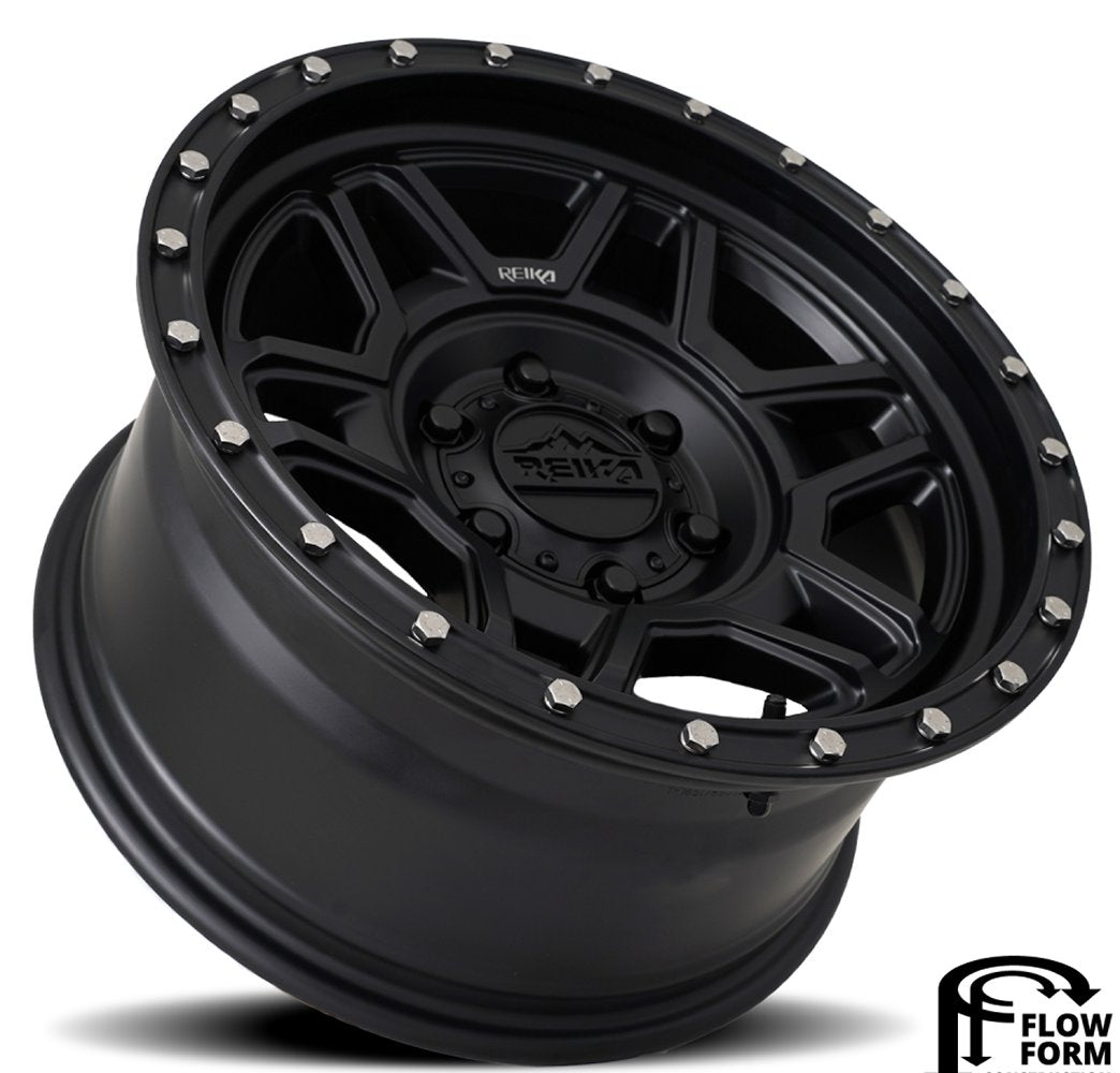 17x9 Reika R40 Trooper Satin Black (Flow Formed) 6x5.5/139.7 -12mm - Flex Offroad