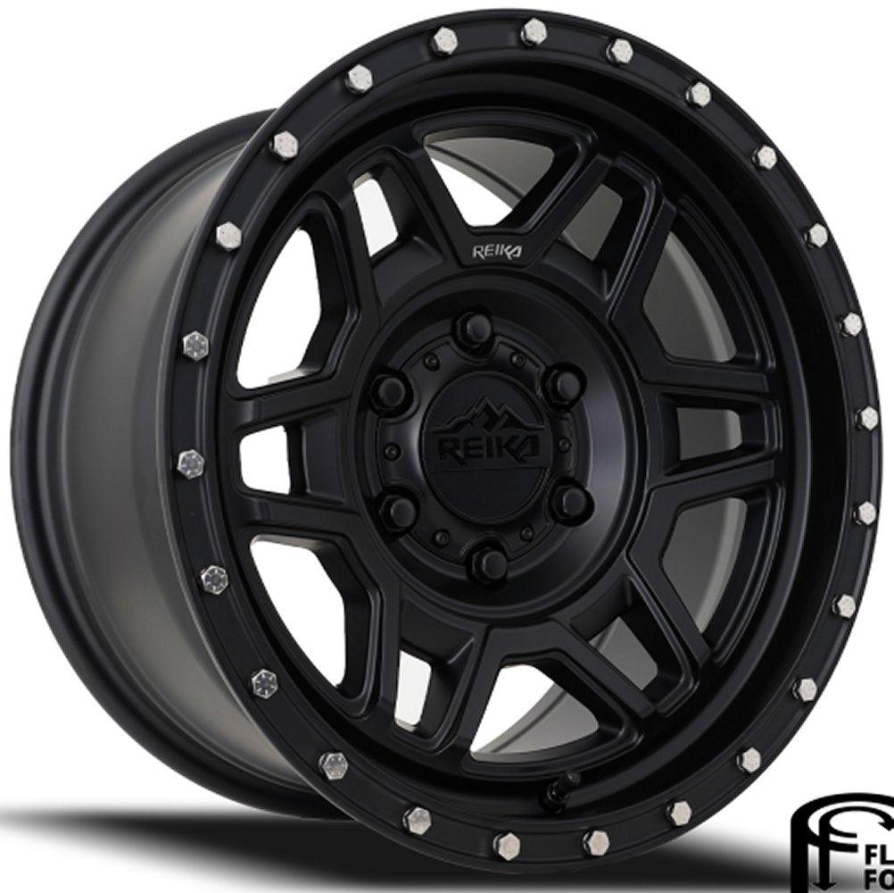 17x9 Reika R40 Trooper Satin Black (Flow Formed) 5x5/127 -12mm - Flex Offroad