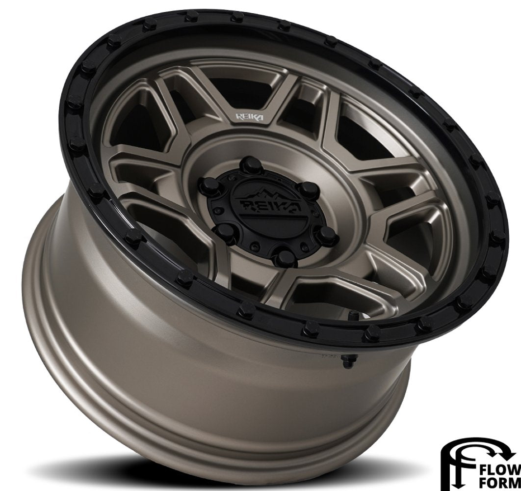 17x8.5 Reika R40 Trooper Bronze w/ Black Ring (Flow Formed) 5x150 0mm - Flex Offroad