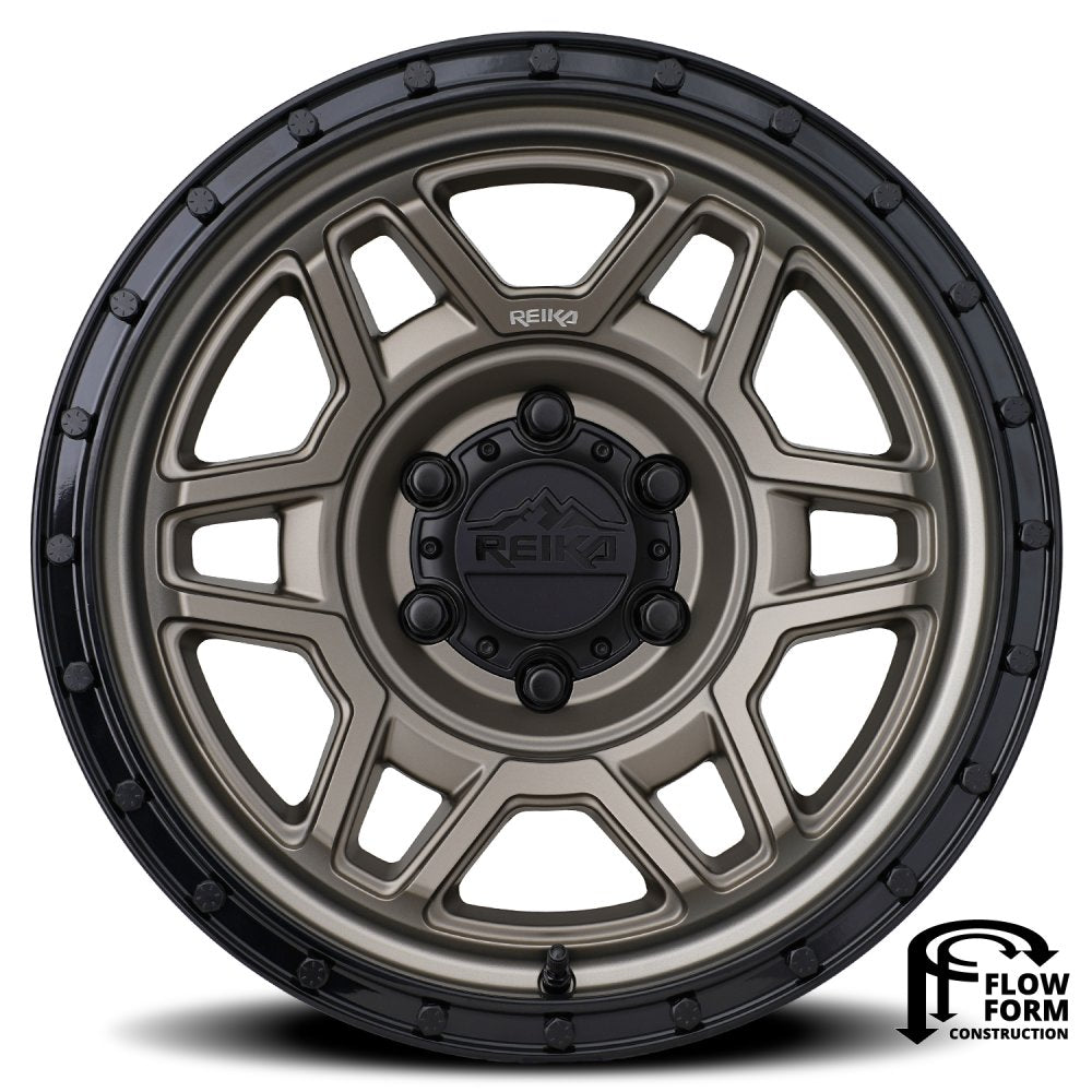 17x8.5 Reika R40 Trooper Bronze w/ Black Ring (Flow Formed) 5x150 0mm - Flex Offroad