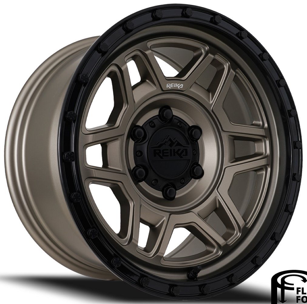 17x8.5 Reika R40 Trooper Bronze w/ Black Ring (Flow Formed) 5x150 0mm - Flex Offroad