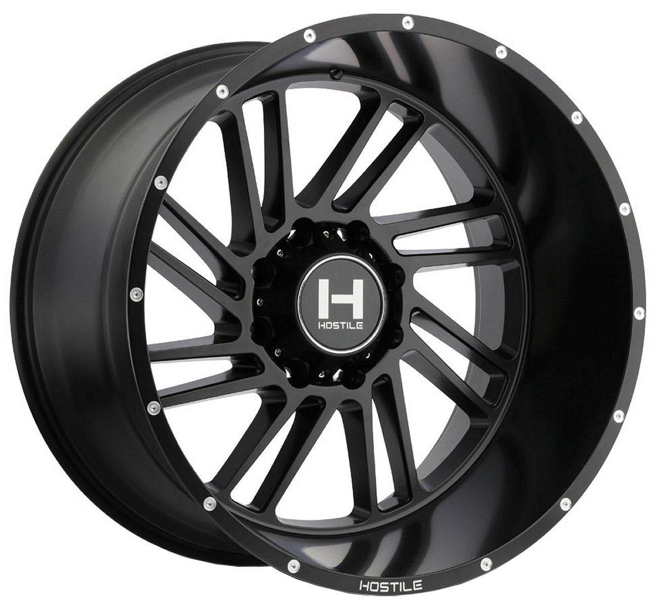 20X12 Hostile H110 Stryker Asphalt (8 Lug) (* May Require Trimming) 8x180 -44mm - Flex Offroad
