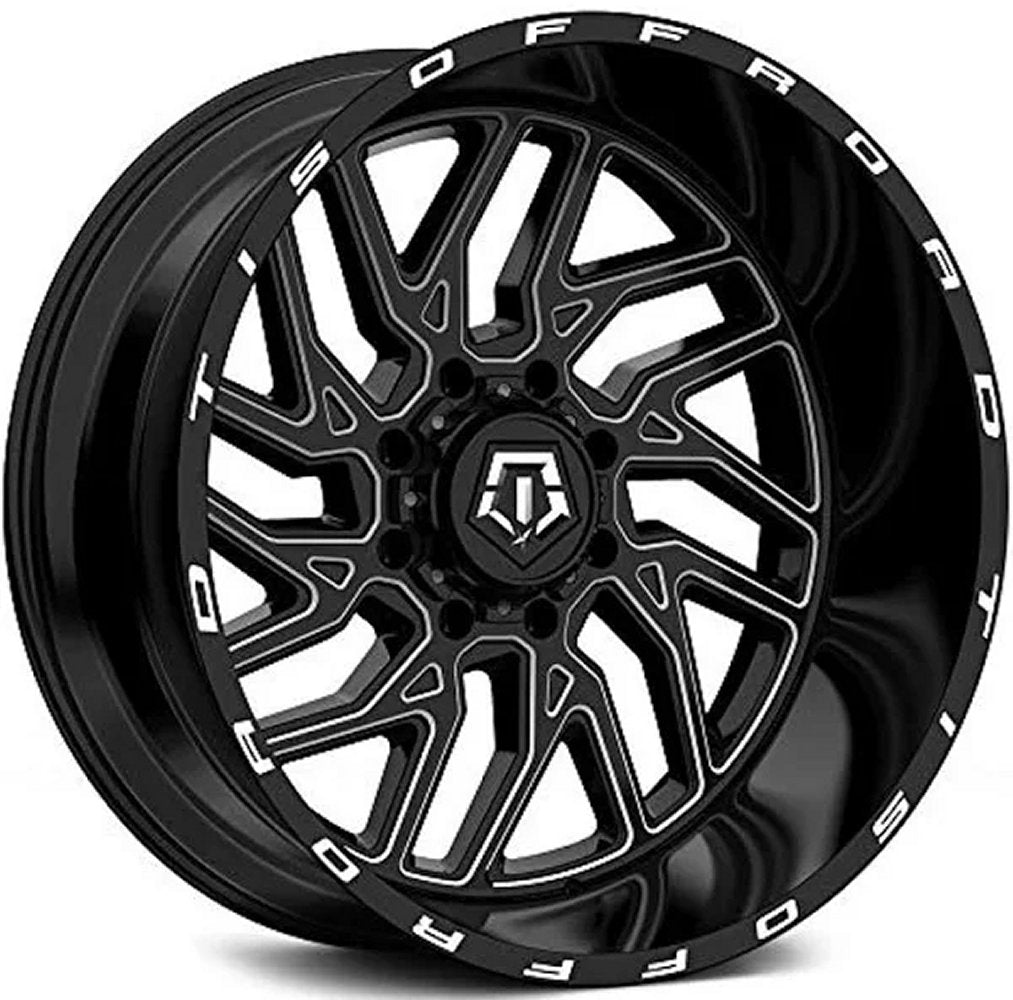 22x12 TIS Off-Road 544BM Gloss Black Milled (* May Require Trimming) 8x180 -44mm - Flex Offroad