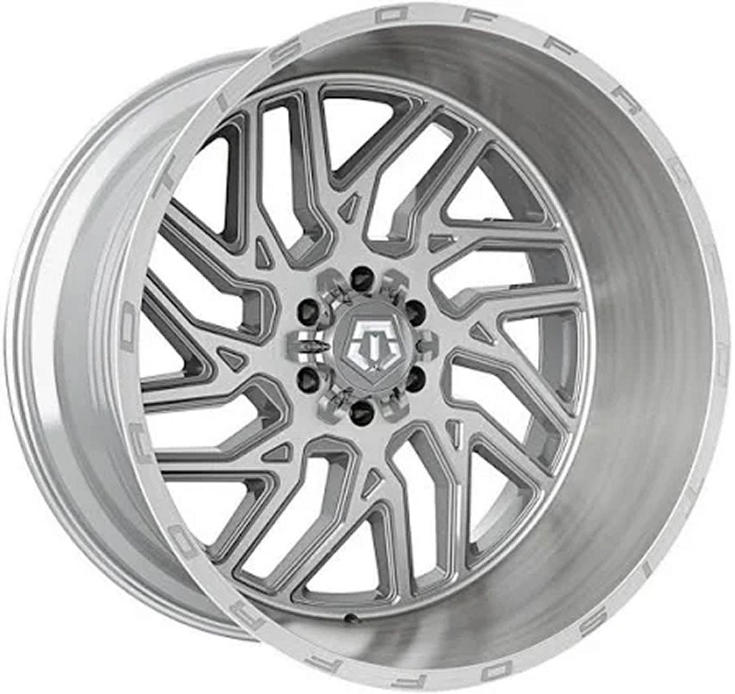 22x12 TIS Off-Road 544BSM Brushed Silver & Milled (* May Require Trimming) 6x135 6x5.5/139.7 -44mm - Flex Offroad