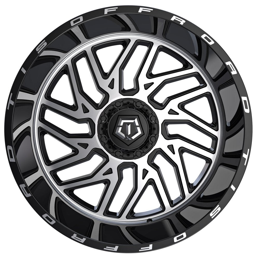 20x12 TIS Off-Road 544MB Gloss Black Machined (* May Require Trimming) 8x6.5/165 -44mm - Flex Offroad
