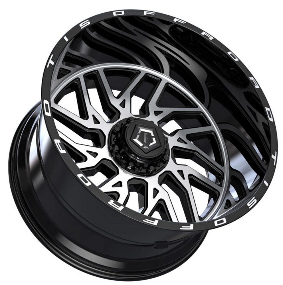 20x12 TIS Off-Road 544MB Gloss Black Machined (* May Require Trimming) 8x6.5/165 -44mm - Flex Offroad