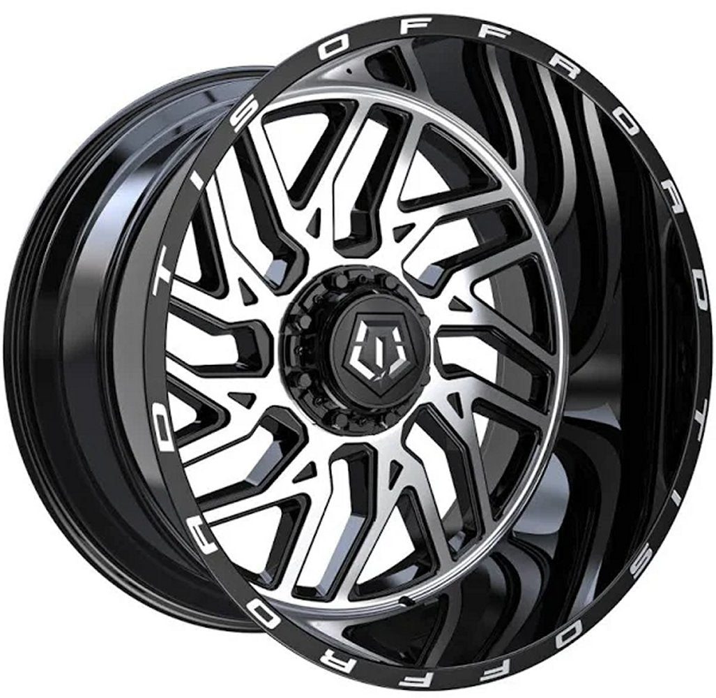 20x12 TIS Off-Road 544MB Gloss Black Machined (* May Require Trimming) 8x6.5/165 -44mm - Flex Offroad