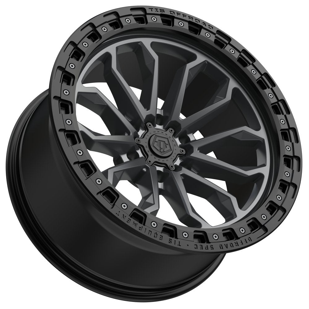 (Clearance - No Returns) 20x10 TIS Off-Road 556AB Satin Anthracite w/ Black Bead Ring 6x120 -19mm - Flex Offroad