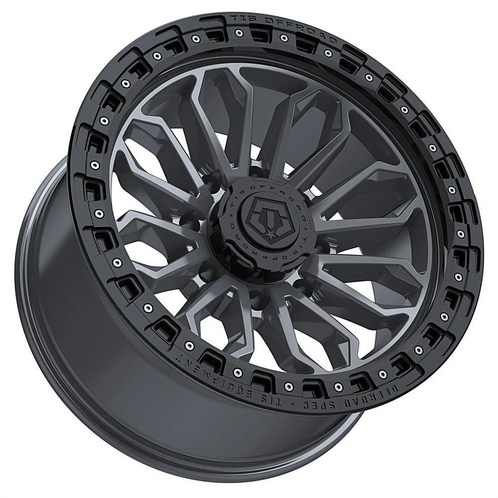 20x10 TIS Off-Road 556AB Satin Anthracite w/ Black Bead Ring 8x180 -20mm - Flex Offroad