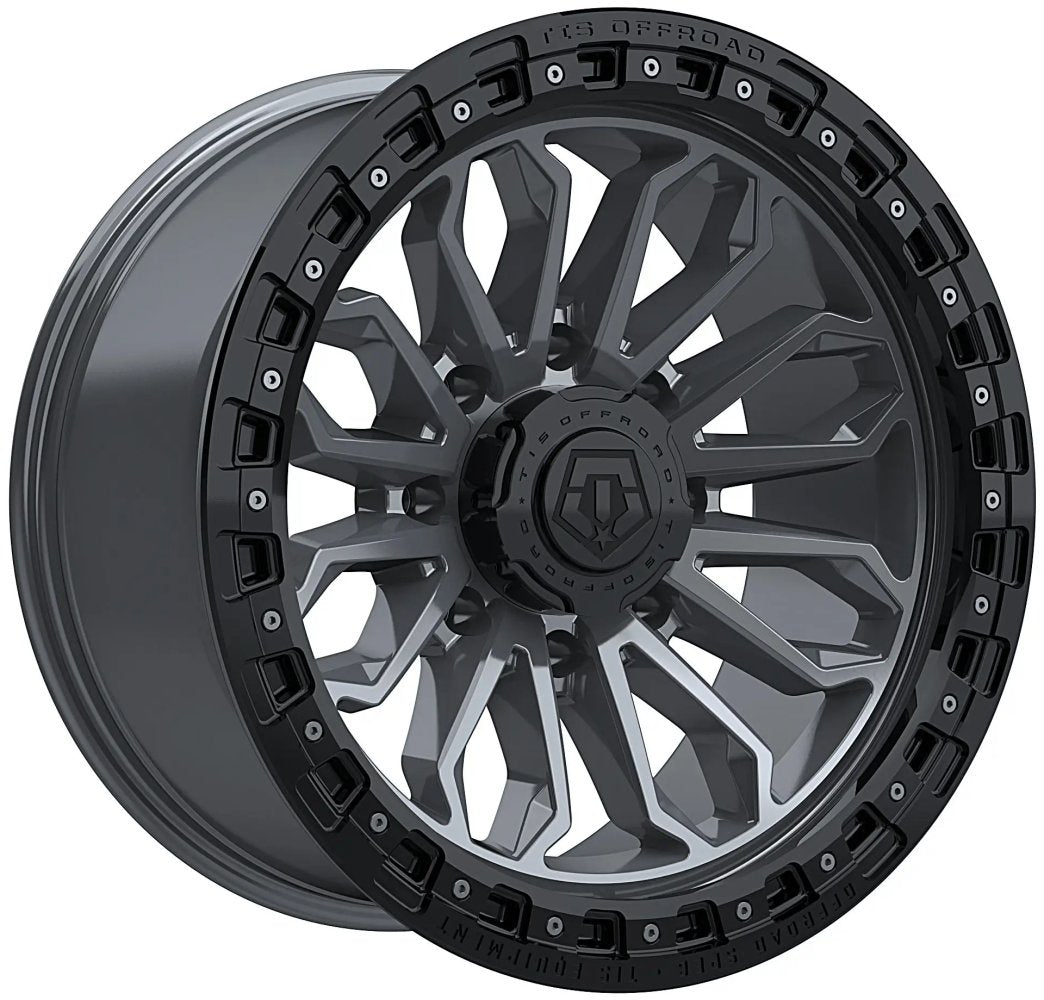 20x10 TIS Off-Road 556AB Satin Anthracite w/ Black Bead Ring 8x180 -20mm - Flex Offroad