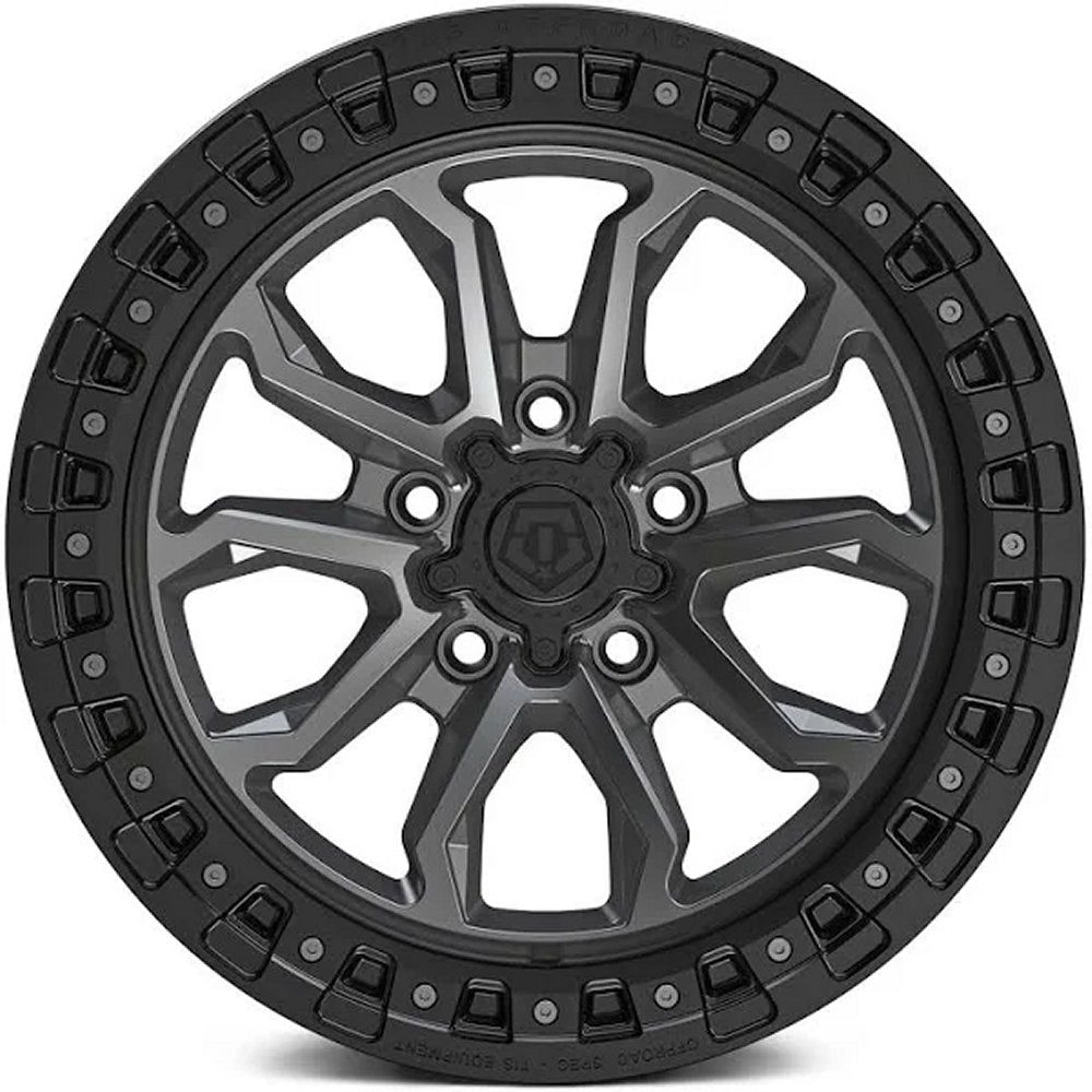 17x9 TIS Off-Road 556AB Satin Anthracite w/ Black Bead Ring 5x5/127 -13mm - Flex Offroad