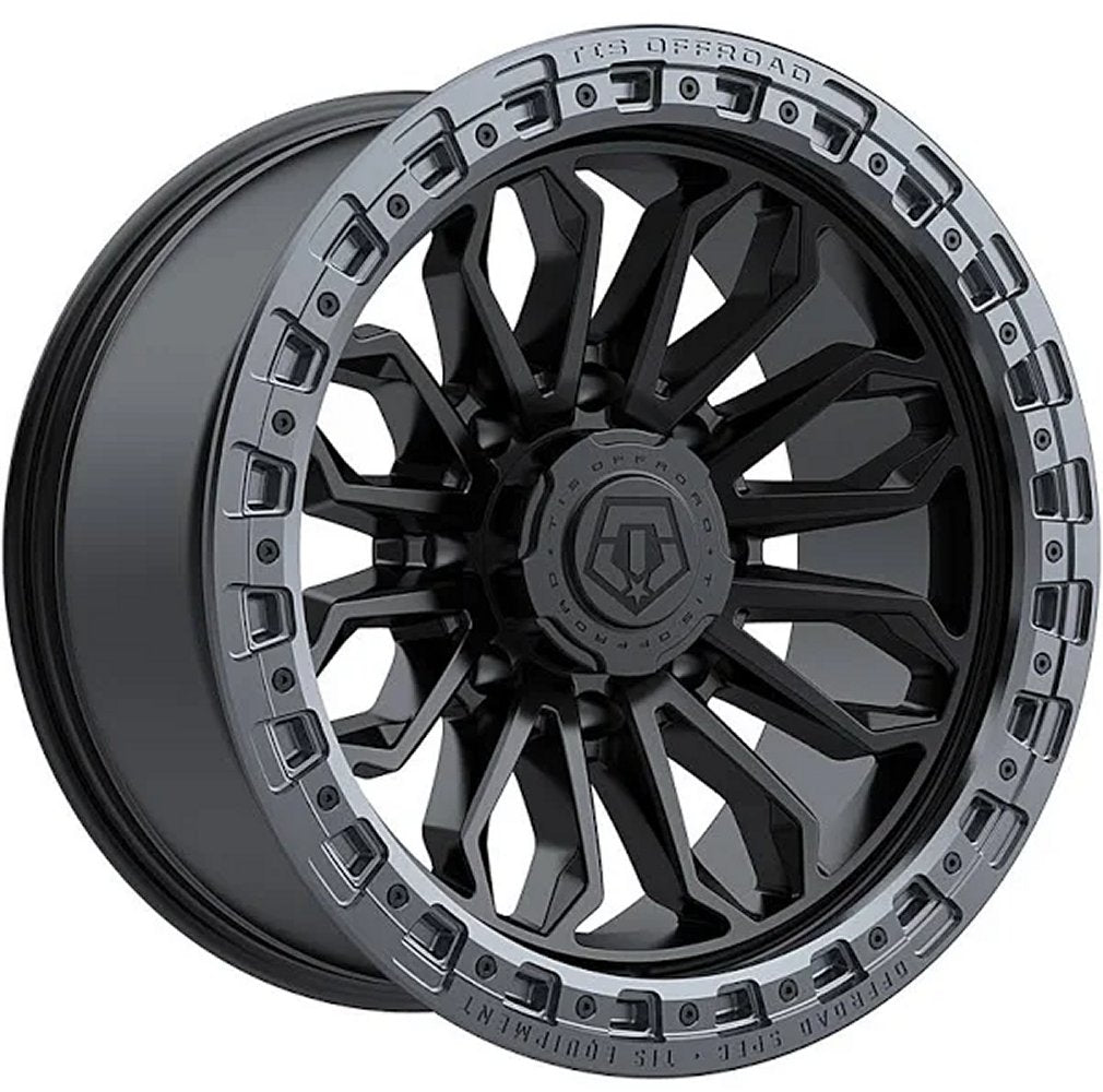 20X10 TIS Off-Road 556BA Satin Black w/ Anthracite Bead Ring 8X6.5/165 -20mm - Flex Offroad