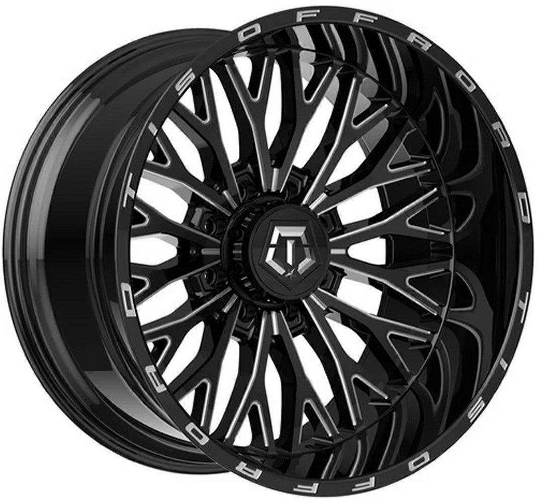 22X12 TIS Off-Road 565BM Gloss Black Milled (8-Lug) (* May Require Trimming) 8x180 -44mm