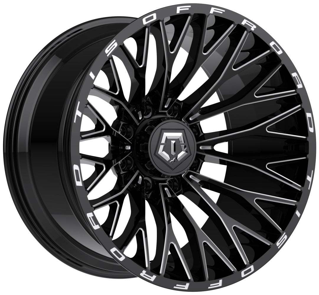 24X12 TIS Off-Road 566BM Gloss Black Milled (8-Lug) (* May Require Trimming) 8x170 -44mm