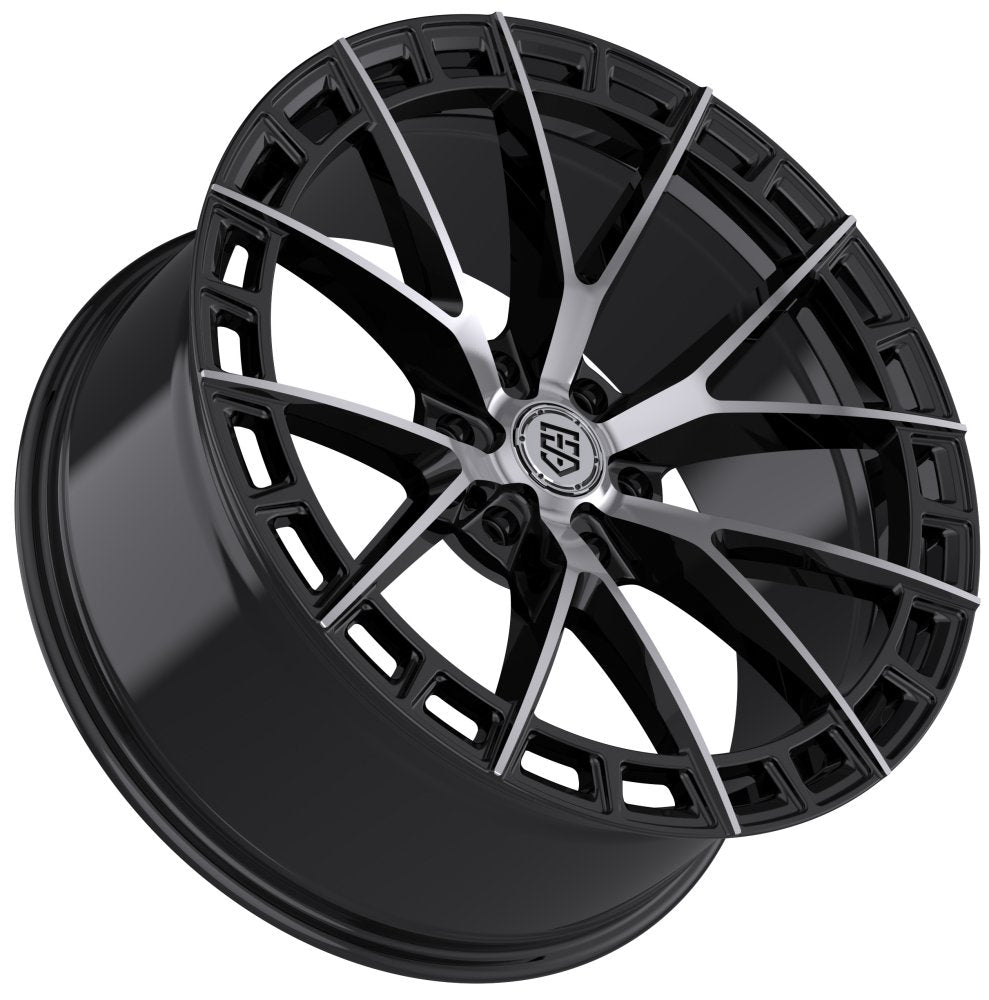 22X10 TIS Motorsports 504MB Gloss Black Machined 6x5.5/139.7 24mm