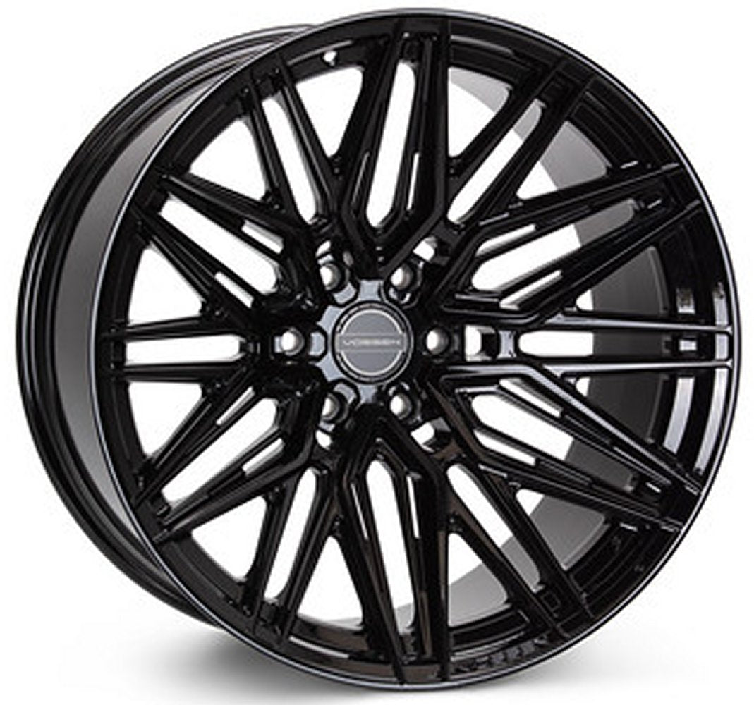 22x9.5 Vossen HF6-5 Gloss Black (Hybrid Forged) (Deep Concave) 6x5.5/139.7 20mm - Flex Offroad