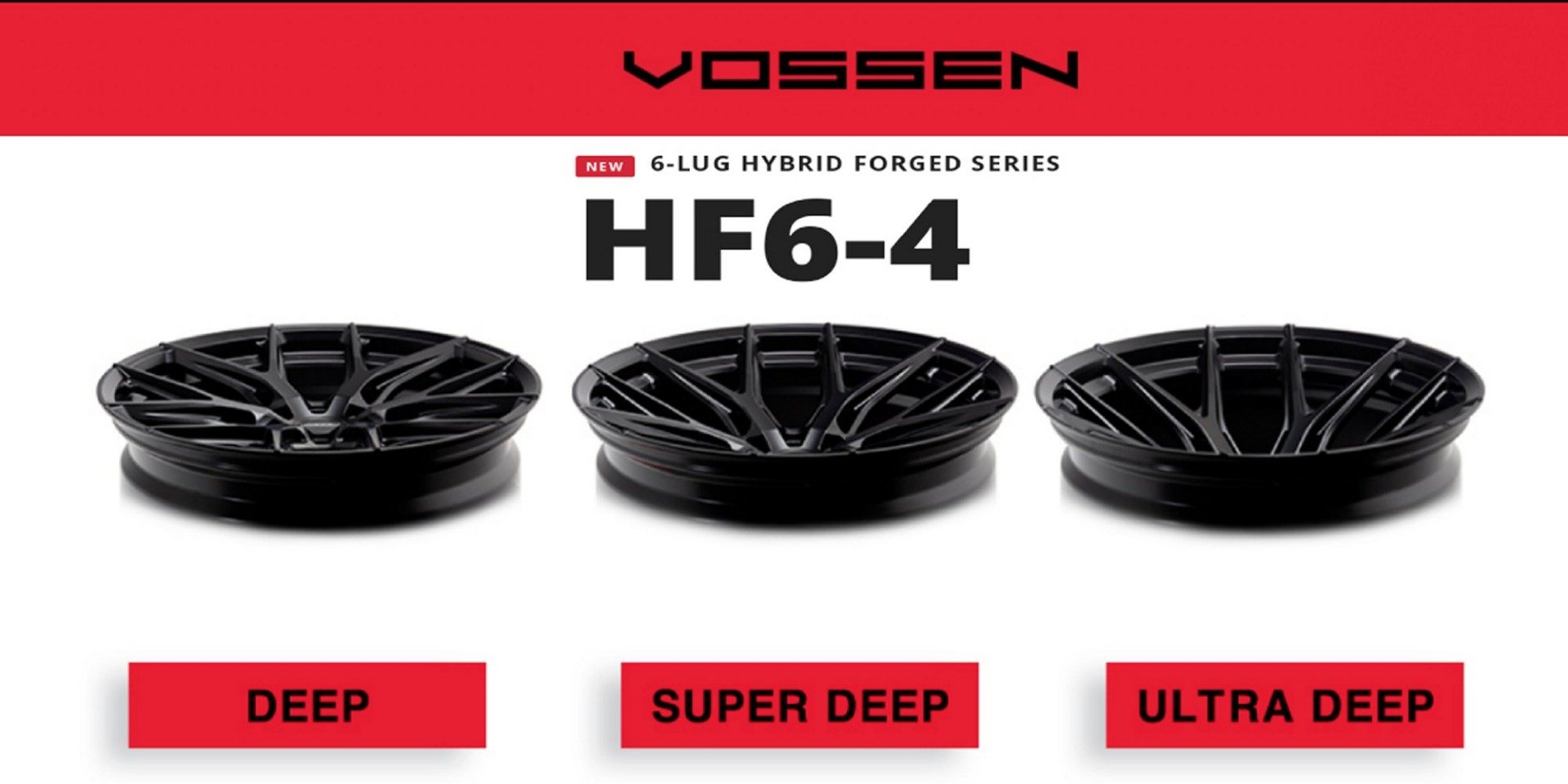 20x9.5 Vossen HF6-4 Gloss Black (Hybrid Forged) (Deep Concave) 6x5.5/139.7 15mm