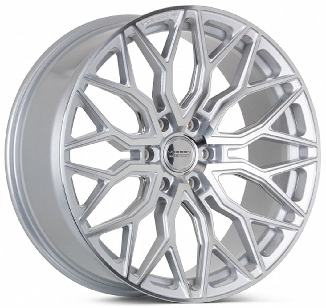 22x9.5 Vossen HF6-3 Silver Machined (Hybrid Forged) (Deep Concave) 6x5.5/139.7 20mm - Flex Offroad