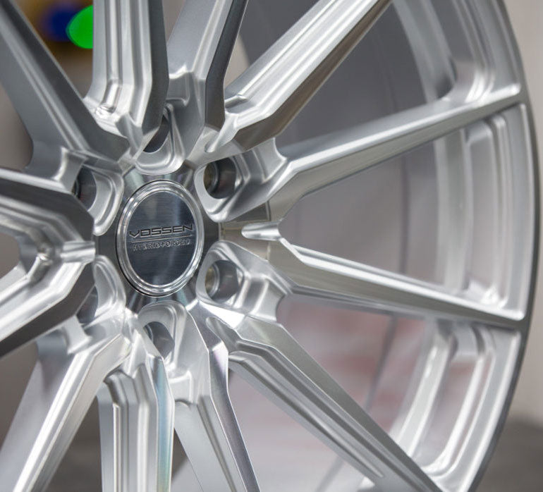 22x9.5 Vossen HF6-1 Silver Machined (Hybrid Forged) (Deep Concave) 6x135 20mm - Flex Offroad