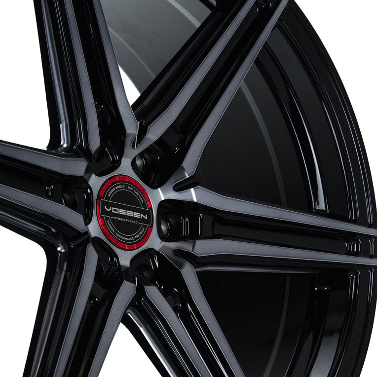 22x9.5 Vossen HF6-2 Gloss Black w/ Double Tint (Hybrid Forged) (Deep Concave) 6x135 20mm - Flex Offroad