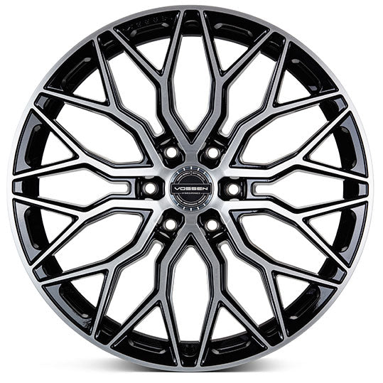 22x9.5 Vossen HF6-3 Gloss Black Brushed Face (Hybrid Forged) (Deep Concave) 6x5.5/139.7 20mm - Flex Offroad