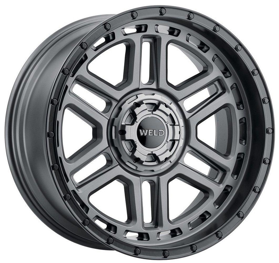 20x9 Weld Off-Road Crux W221 Satin Gunmetal w/ Satin Black Lip (Rotary Forged) 6x135 6x5.5/139.7 20mm - Flex Offroad