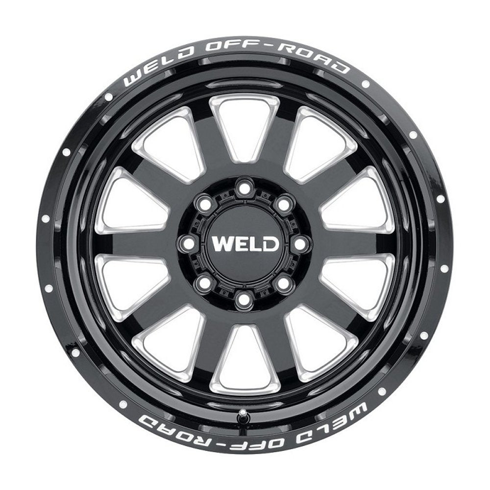 18x9 Weld Off-Road Stealth W102 Gloss Black Milled (Rotary Forged) 6x135 6x5.5/139.7 0mm - Flex Offroad