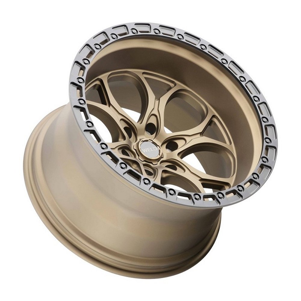 17x9 Weld Off-Road Ledge W106 Satin Bronze w/ Satin Black Lip (Rotary Forged) 6x135 0mm - Flex Offroad