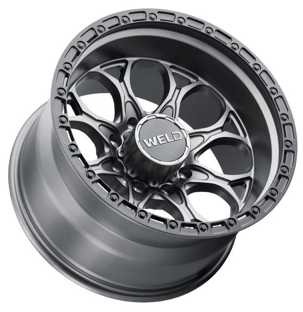 20x10 Weld Off-Road Ledge W107 Satin Gunmetal w/ Satin Black Lip (Rotary Forged) 8x170 -18mm - Flex Offroad