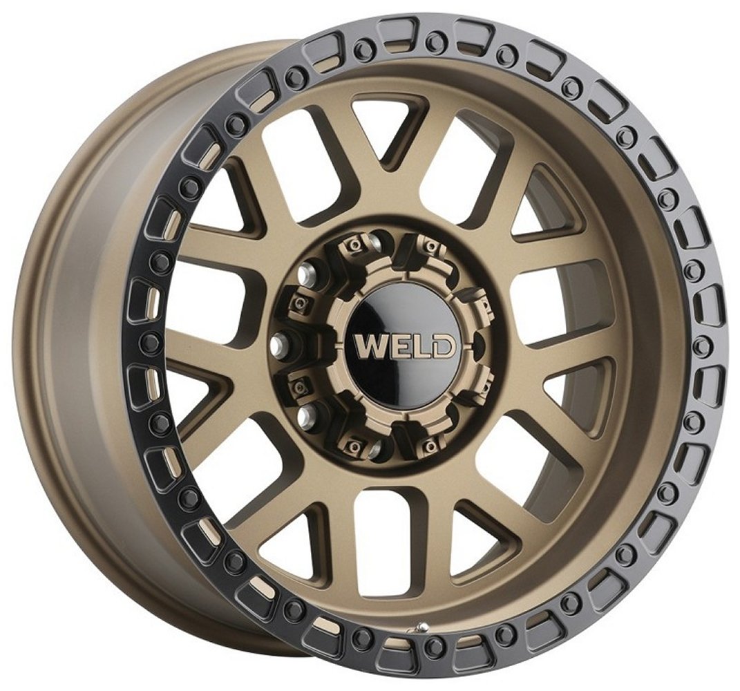 20x10 Weld Off-Road Cinch W115 Satin Bronze w/ Satin Black Lip (Rotary Forged) 5x5/127 5x5.5/139.7 -18mm - Flex Offroad