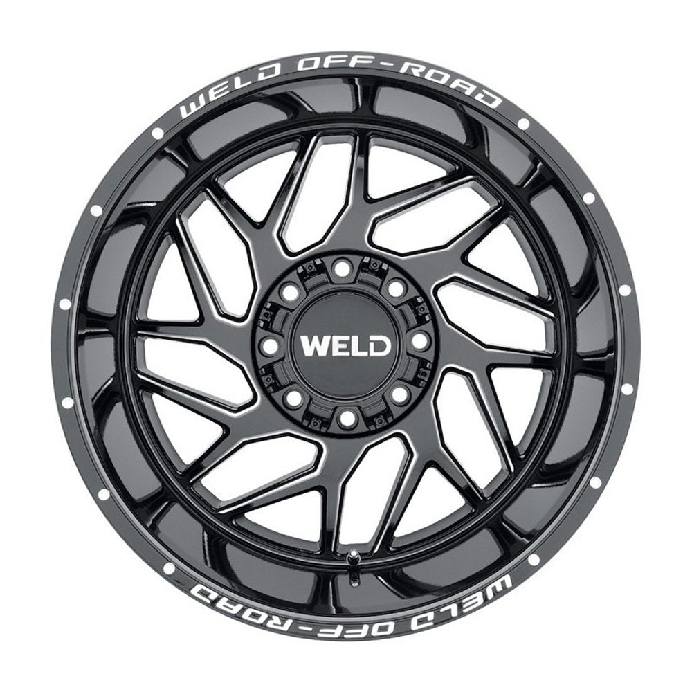 22x10 Weld Off-Road Fulcrum W117 Gloss Black Milled (Rotary Forged) 8x180 -18mm - Flex Offroad