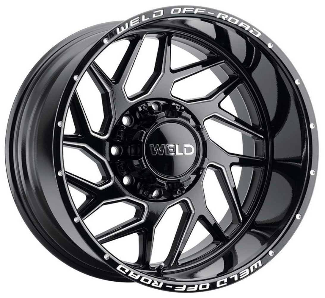 22x10 Weld Off-Road Fulcrum W117 Gloss Black Milled (Rotary Forged) 8x180 -18mm - Flex Offroad