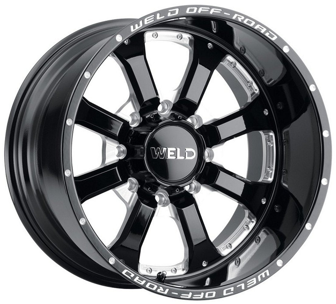 20x9 Weld Off-Road Granada Eight W125 Gloss Black Milled (Rotary Forged) 8x6.5/165 0mm - Flex Offroad