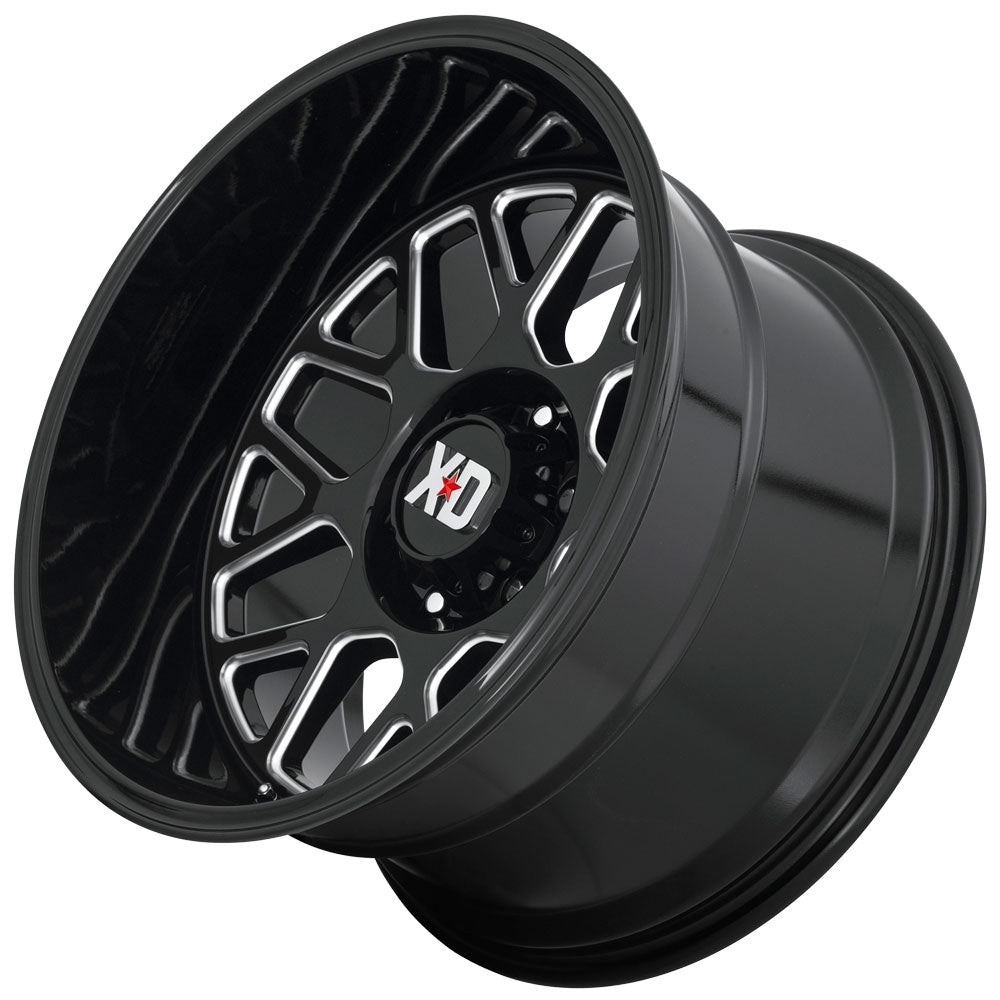 (Clearance - No Returns) 22x10 XD Series XD849 Gloss Black Milled 5x5/127 -18mm