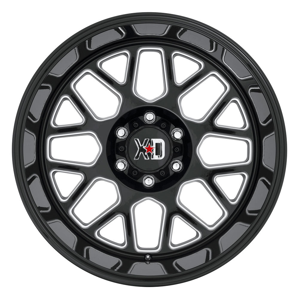(Clearance - No Returns) 22x10 XD Series XD849 Gloss Black Milled 5x5/127 -18mm