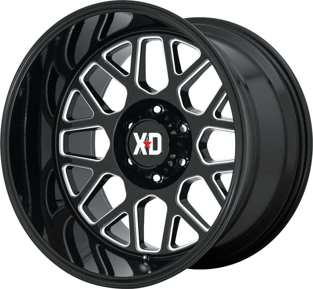 (Clearance - No Returns) 22x10 XD Series XD849 Gloss Black Milled 5x5/127 -18mm