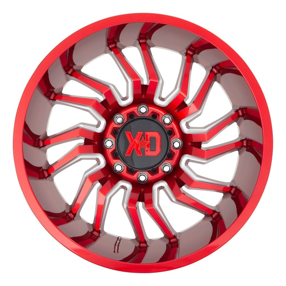 (Clearance - No Returns) 22x10 XD Series XD858 Tension Candy Red Milled 8x6.5/165 -18mm - Flex Offroad