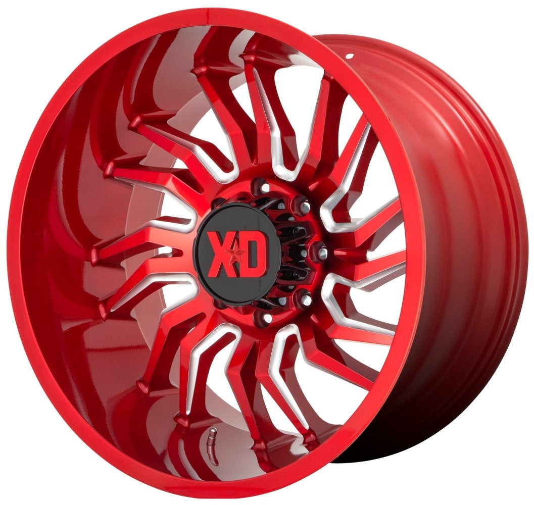 (Clearance - No Returns) 22x10 XD Series XD858 Tension Candy Red Milled 8x6.5/165 -18mm - Flex Offroad